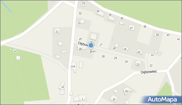 Dębowiec, Dębowiec, 27, mapa Dębowiec