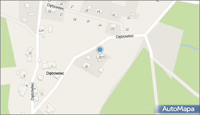 Dębowiec, Dębowiec, 29, mapa Dębowiec