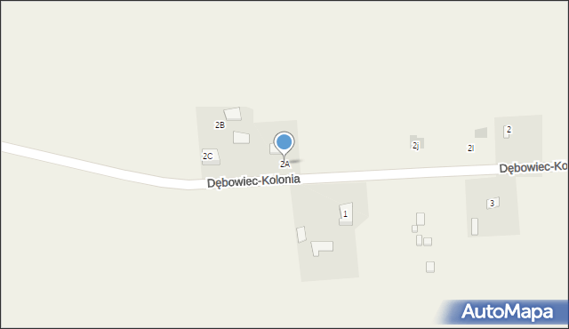 Dębowiec-Kolonia, Dębowiec-Kolonia, 2A, mapa Dębowiec-Kolonia