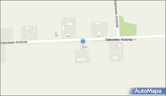 Dębowiec-Kolonia, Dębowiec-Kolonia, 5, mapa Dębowiec-Kolonia