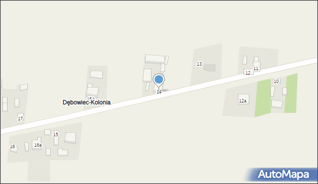 Dębowiec Mały, Dębowiec Mały, 14, mapa Dębowiec Mały