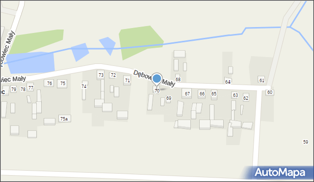 Dębowiec Mały, Dębowiec Mały, 70, mapa Dębowiec Mały