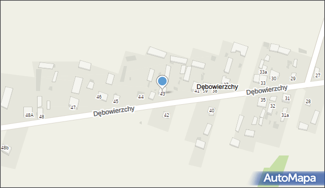 Dębowierzchy, Dębowierzchy, 43, mapa Dębowierzchy