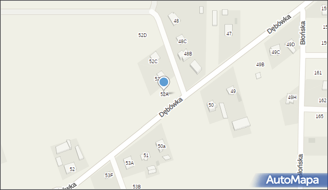 Dębówka, Dębówka, 52A, mapa Dębówka