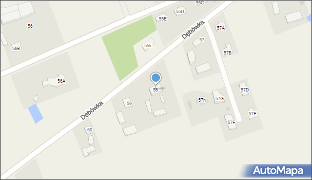 Dębówka, Dębówka, 58, mapa Dębówka