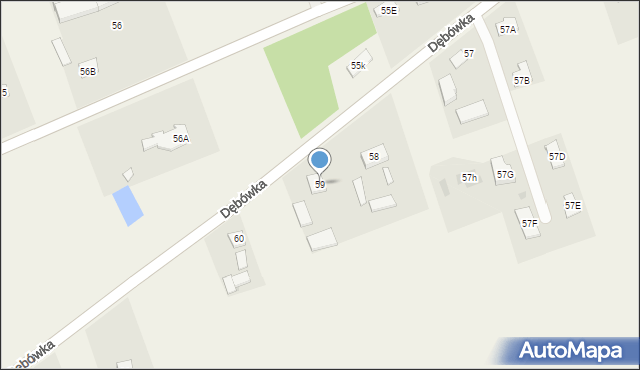 Dębówka, Dębówka, 59, mapa Dębówka