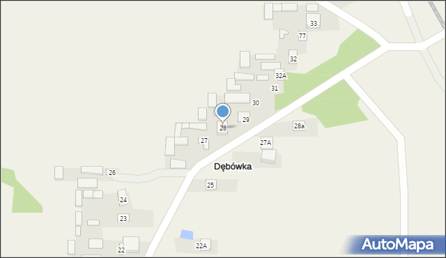 Dębówka, Dębówka, 28, mapa Dębówka