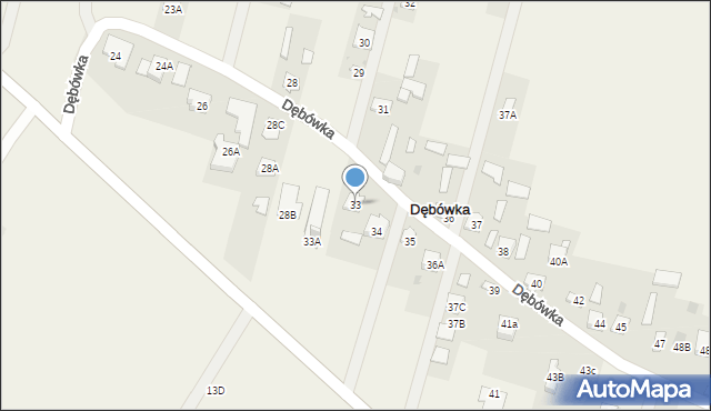 Dębówka, Dębówka, 33, mapa Dębówka