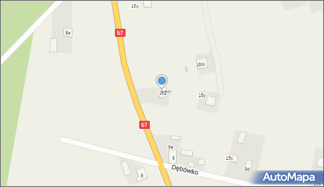 Dębówko, Dębówko, 16Z, mapa Dębówko