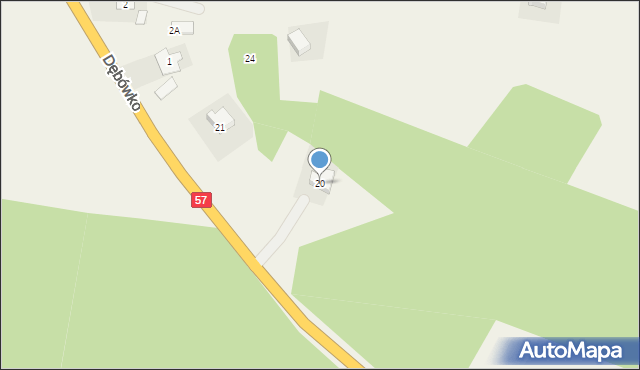 Dębówko, Dębówko, 20, mapa Dębówko