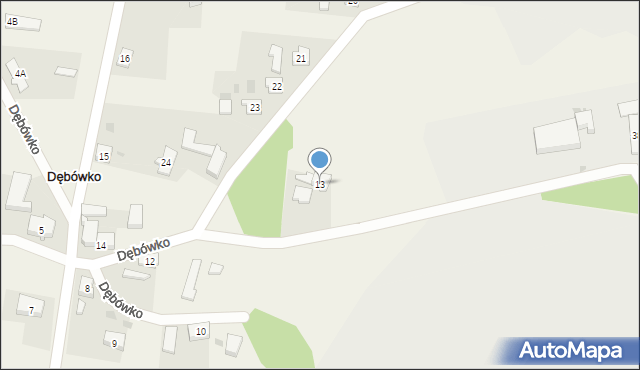 Dębówko, Dębówko, 13, mapa Dębówko