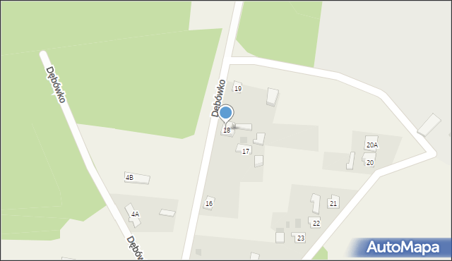 Dębówko, Dębówko, 18, mapa Dębówko