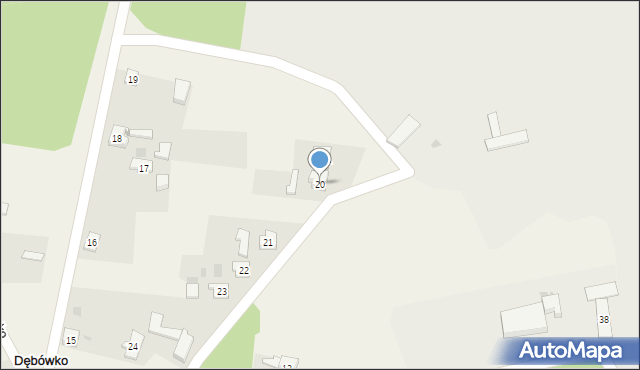 Dębówko, Dębówko, 20, mapa Dębówko