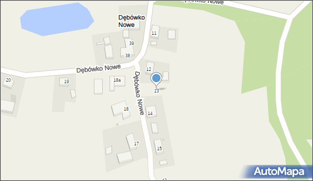 Dębówko Nowe, Dębówko Nowe, 13, mapa Dębówko Nowe