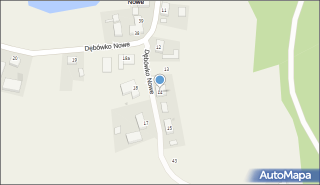 Dębówko Nowe, Dębówko Nowe, 14, mapa Dębówko Nowe