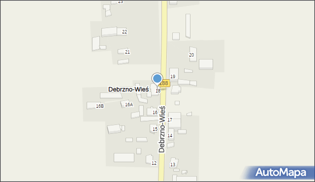 Debrzno-Wieś, Debrzno-Wieś, 18, mapa Debrzno-Wieś