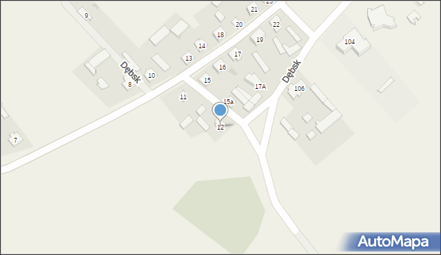 Dębsk, Dębsk, 12, mapa Dębsk