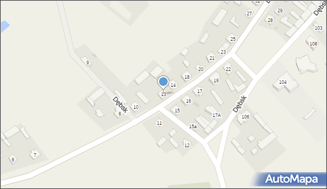Dębsk, Dębsk, 13, mapa Dębsk
