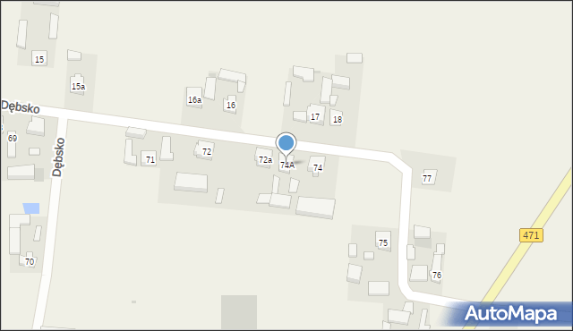 Dębsko, Dębsko, 74A, mapa Dębsko