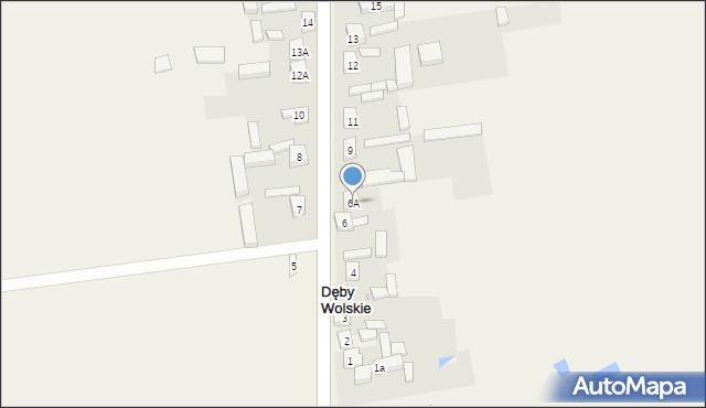 Dęby Wolskie, Dęby Wolskie, 6A, mapa Dęby Wolskie