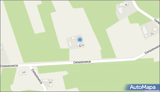 Delastowice, Delastowice, 54, mapa Delastowice