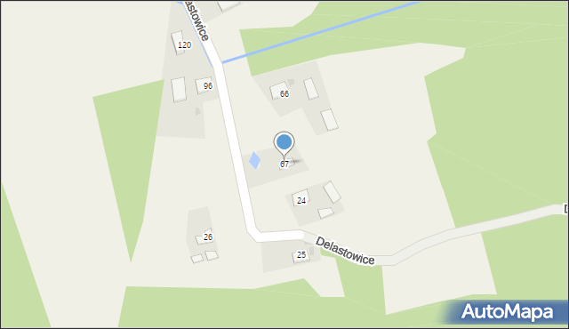 Delastowice, Delastowice, 67, mapa Delastowice