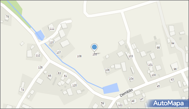 Demblin, Demblin, 105, mapa Demblin