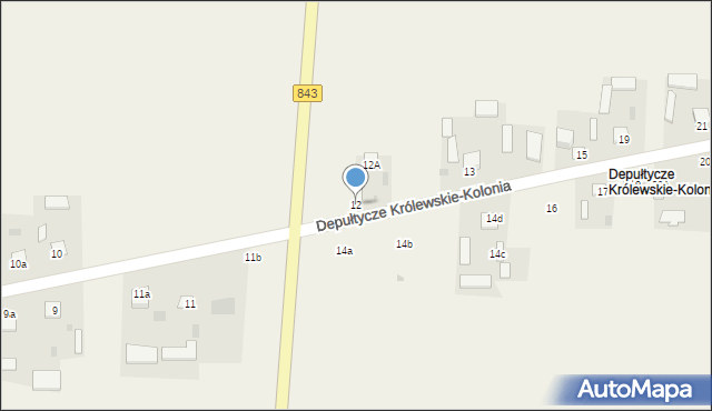 Depułtycze Królewskie-Kolonia, Depułtycze Królewskie-Kolonia, 12, mapa Depułtycze Królewskie-Kolonia