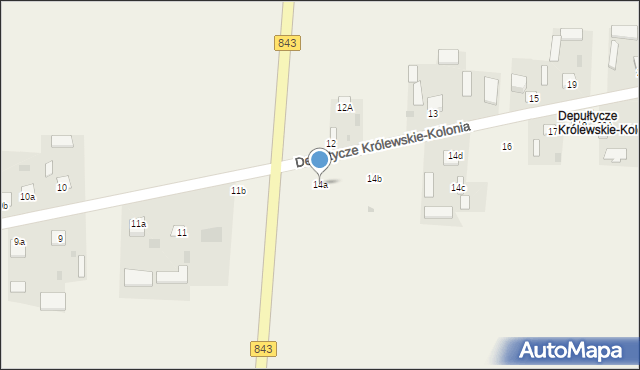 Depułtycze Królewskie-Kolonia, Depułtycze Królewskie-Kolonia, 14a, mapa Depułtycze Królewskie-Kolonia