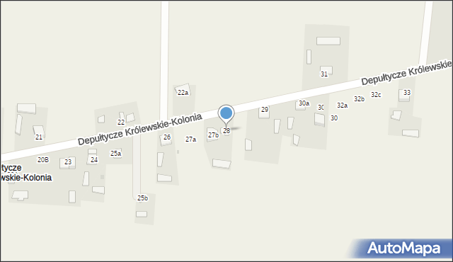 Depułtycze Królewskie-Kolonia, Depułtycze Królewskie-Kolonia, 28, mapa Depułtycze Królewskie-Kolonia