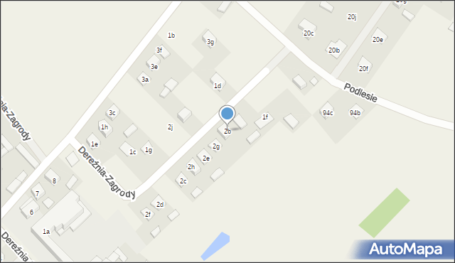 Dereźnia-Zagrody, Dereźnia-Zagrody, 2b, mapa Dereźnia-Zagrody
