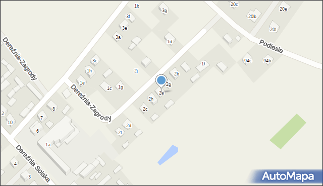 Dereźnia-Zagrody, Dereźnia-Zagrody, 2e, mapa Dereźnia-Zagrody