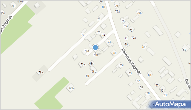 Dereźnia-Zagrody, Dereźnia-Zagrody, 73b, mapa Dereźnia-Zagrody