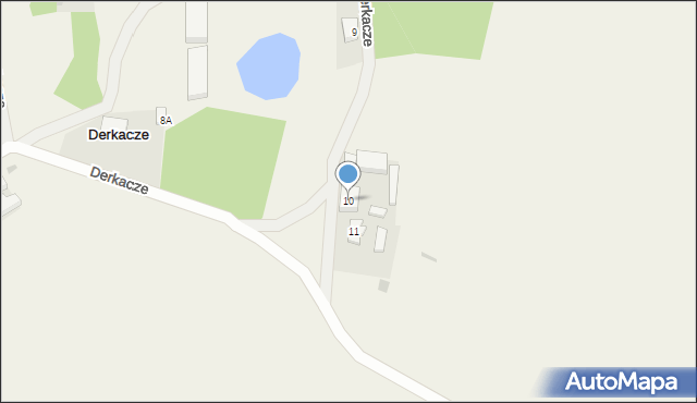 Derkacze, Derkacze, 10, mapa Derkacze