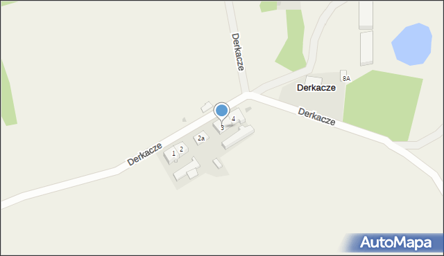 Derkacze, Derkacze, 3, mapa Derkacze
