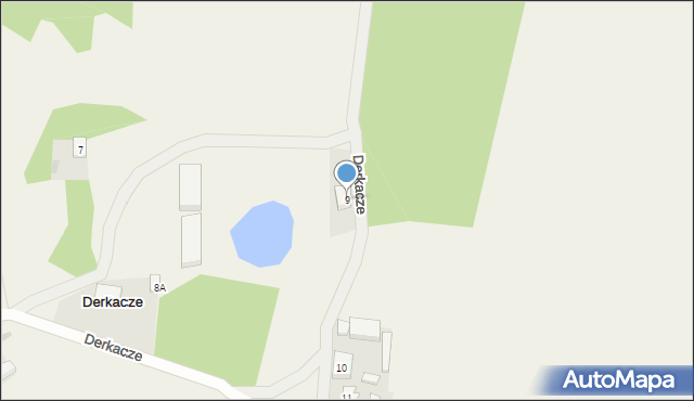 Derkacze, Derkacze, 9, mapa Derkacze