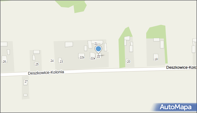 Deszkowice-Kolonia, Deszkowice-Kolonia, 22, mapa Deszkowice-Kolonia