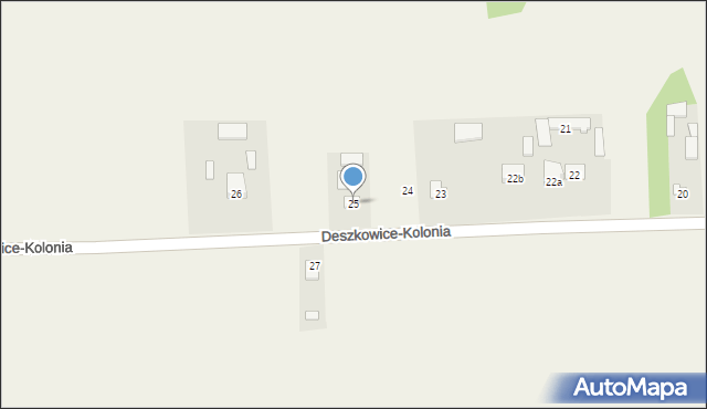 Deszkowice-Kolonia, Deszkowice-Kolonia, 25, mapa Deszkowice-Kolonia