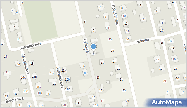Długołęka, Dębowa, 9, mapa Długołęka
