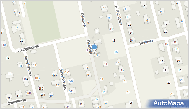 Długołęka, Dębowa, 9a, mapa Długołęka