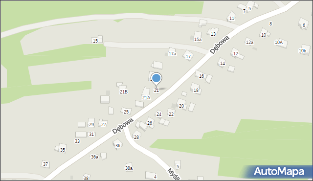 Dobczyce, Dębowa, 21, mapa Dobczyce