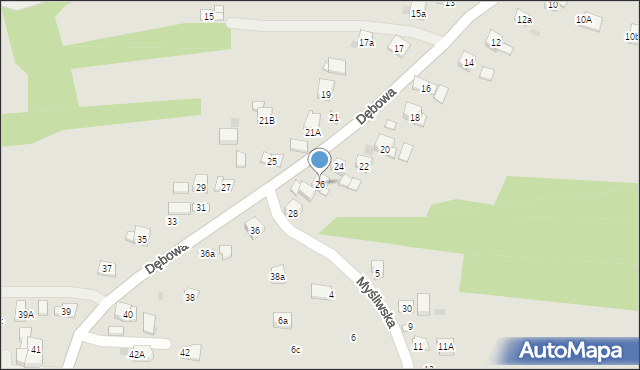 Dobczyce, Dębowa, 26, mapa Dobczyce