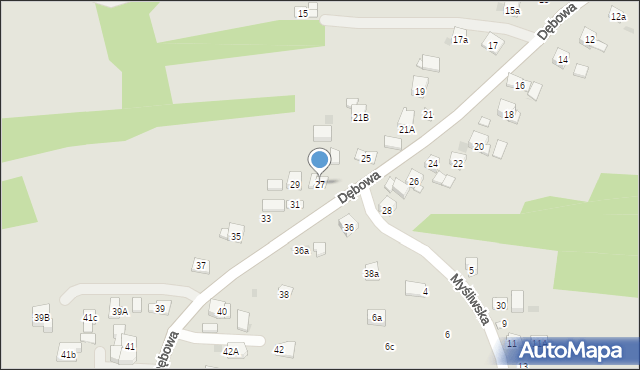 Dobczyce, Dębowa, 27, mapa Dobczyce