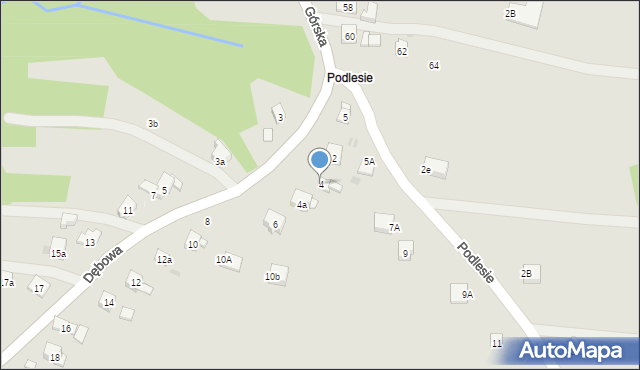 Dobczyce, Dębowa, 4, mapa Dobczyce