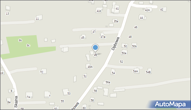 Dobczyce, Dębowa, 49, mapa Dobczyce