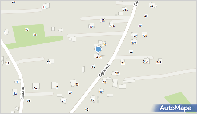 Dobczyce, Dębowa, 49A, mapa Dobczyce