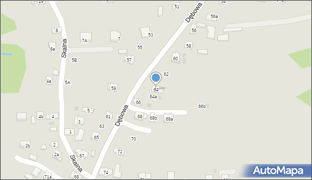 Dobczyce, Dębowa, 64, mapa Dobczyce