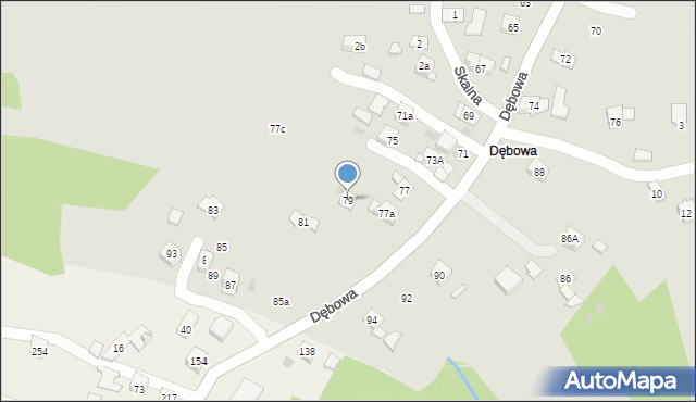 Dobczyce, Dębowa, 79, mapa Dobczyce