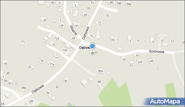 Dobczyce, Dębowa, 88, mapa Dobczyce
