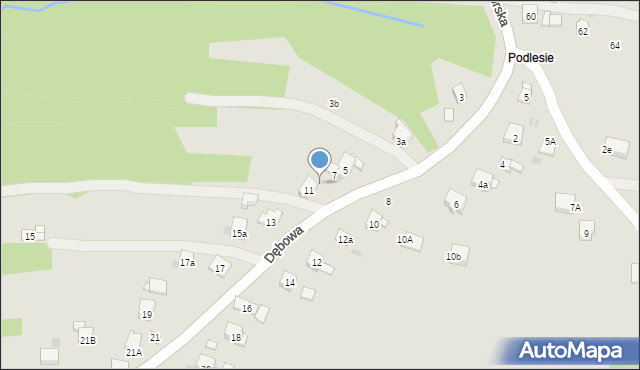 Dobczyce, Dębowa, 9, mapa Dobczyce